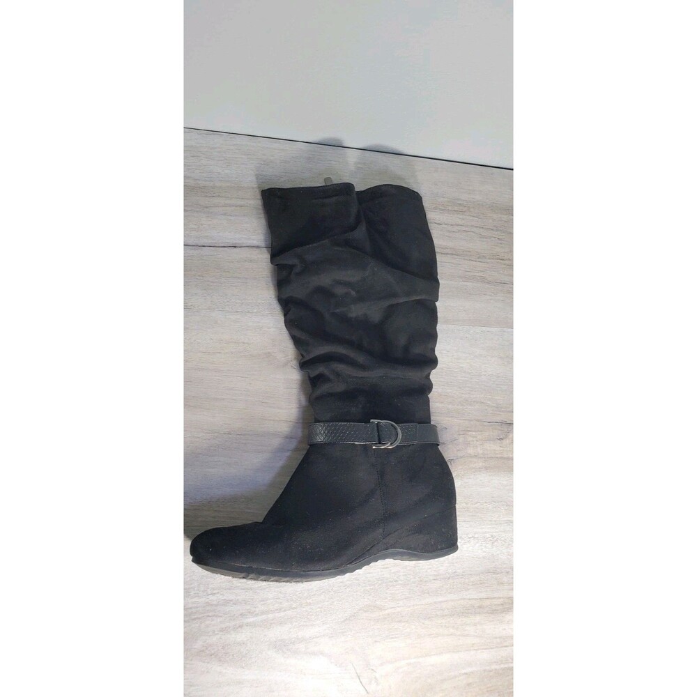 Women's Department 222 Bealls 8.5 Angelina Black Mid Casual Boots Zippered 8.5 - Picture 3 of 11